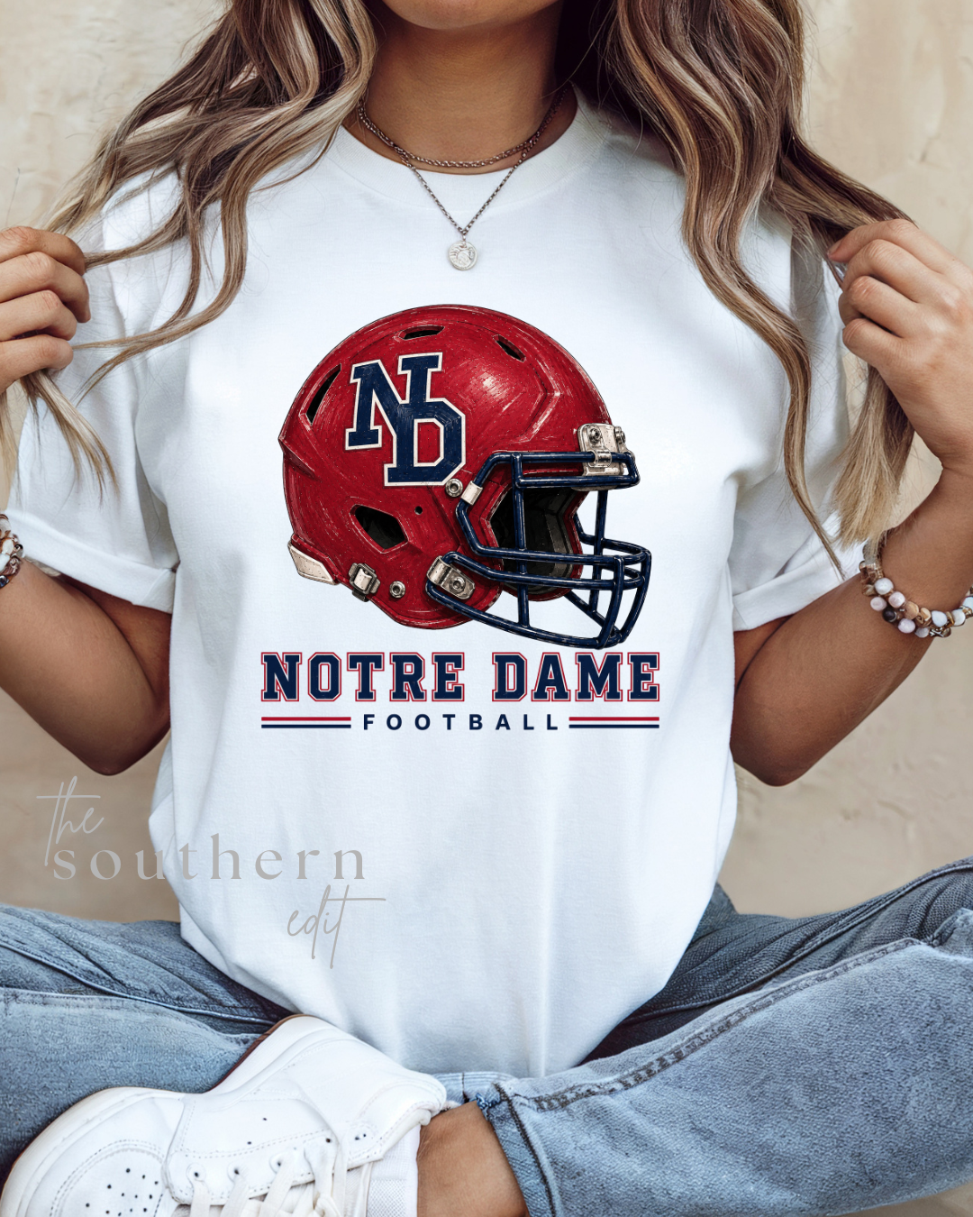 Notre Dame Football Helmet Graphic Tee