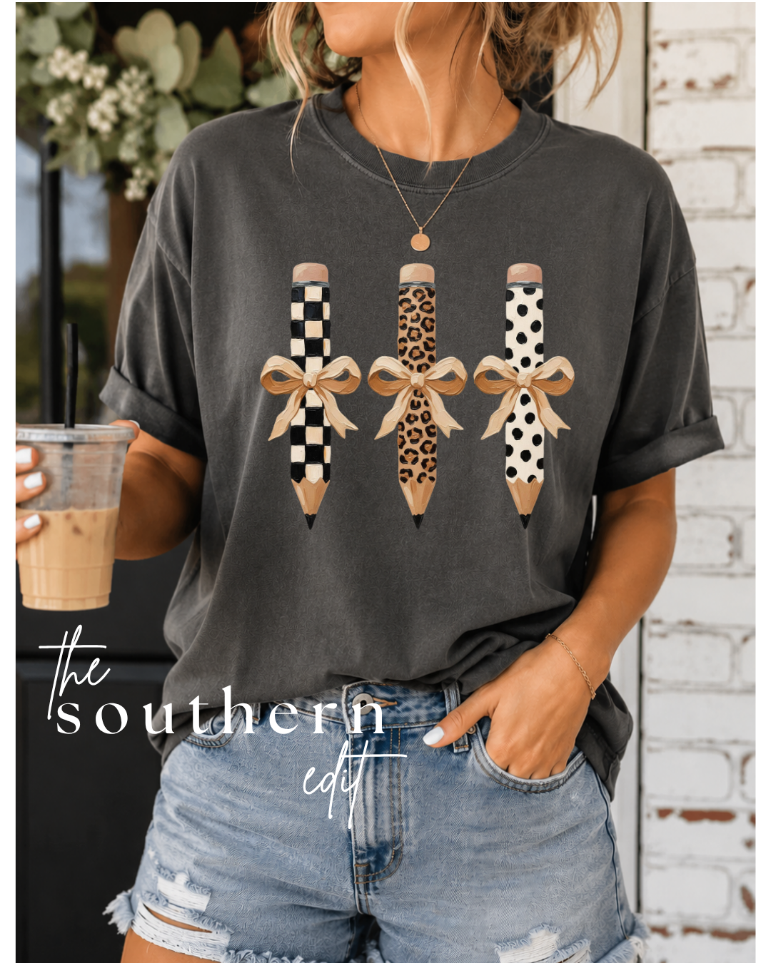 Back to School Pencil Bow | Comfort Colors® Tee