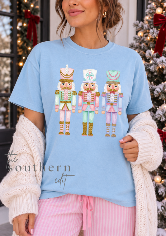 Pastel Christmas Nutcracker | Comfort Colors Tee