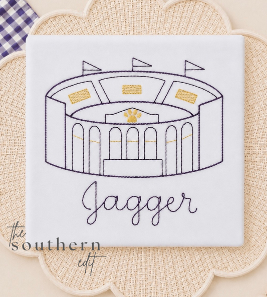 Personalized Stadium Sketch Embroidery Shirt